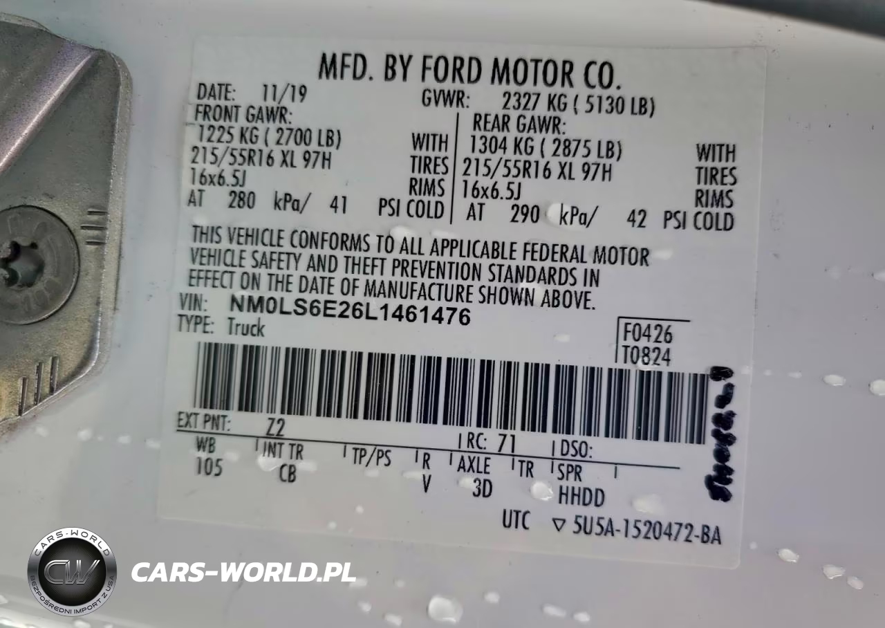 2020 Ford Transit Connect Utility - Service Van VIN:NM0LS6E26L1461476 - 13