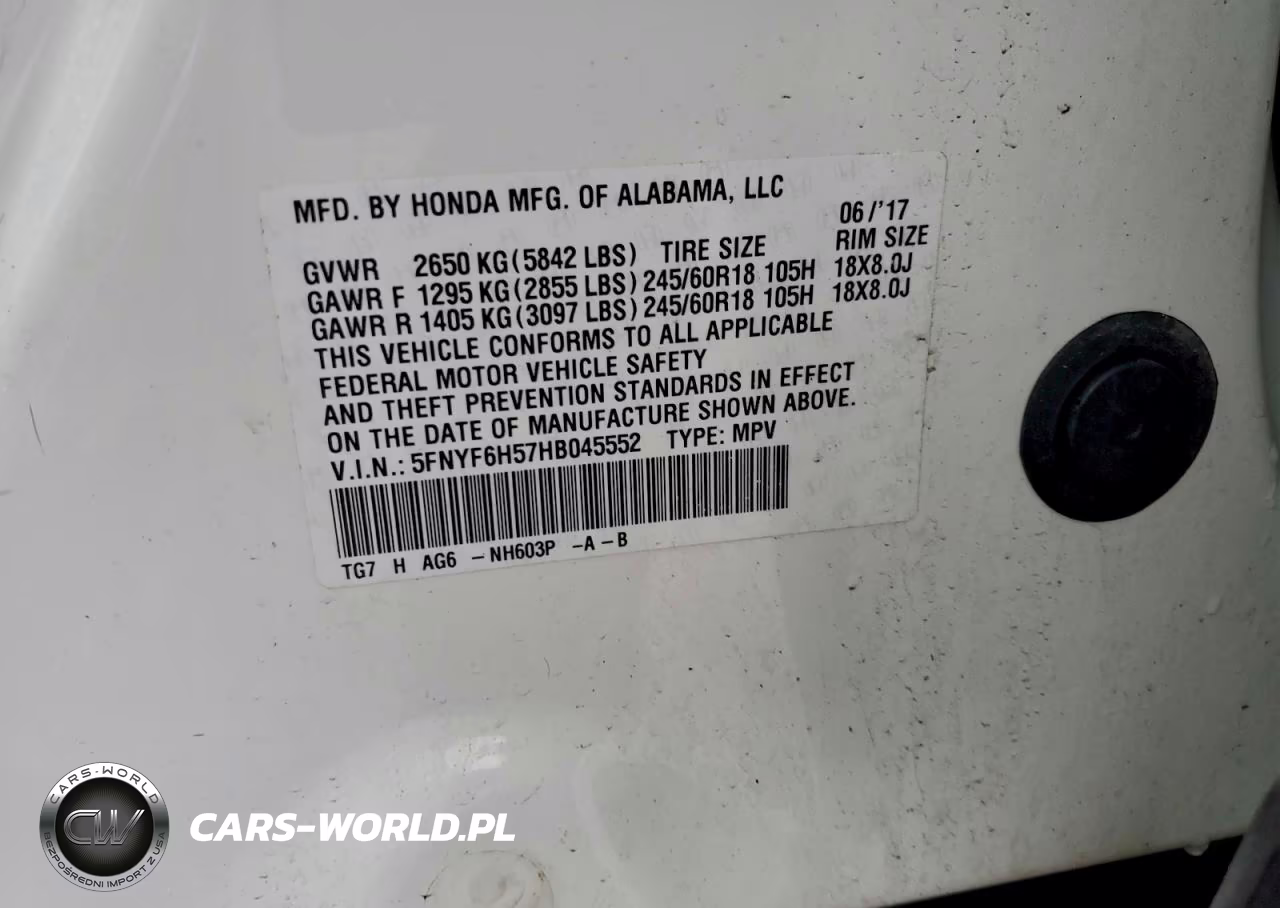 2017 Honda Pilot Exl VIN:5FNYF6H57HB045552 - 13