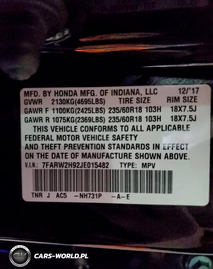 2018 Honda Cr-V Touring VIN:7FARW2H92JE015482 - 13