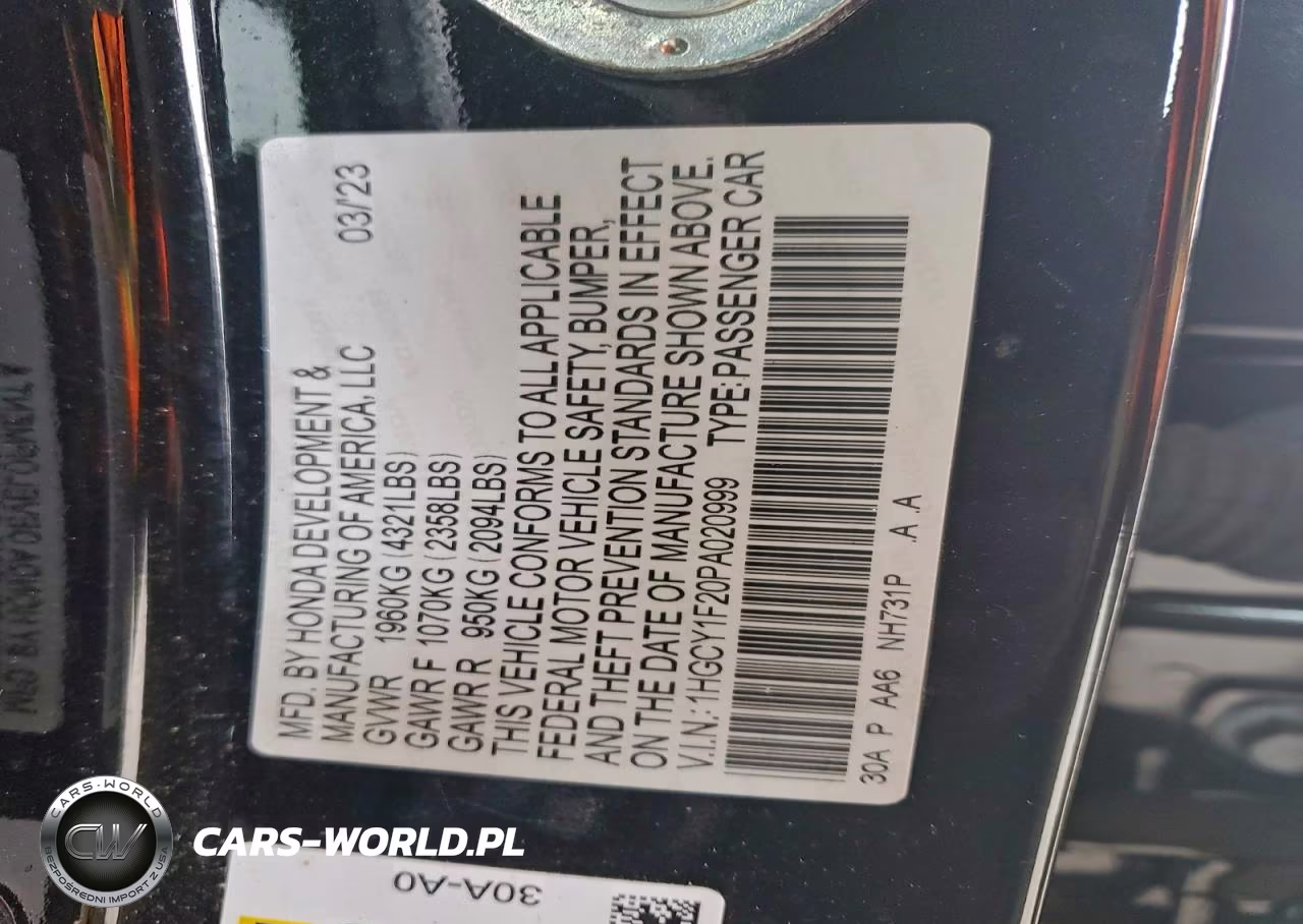 2023 Honda Accord Lx VIN:1HGCY1F20PA020999 - 12