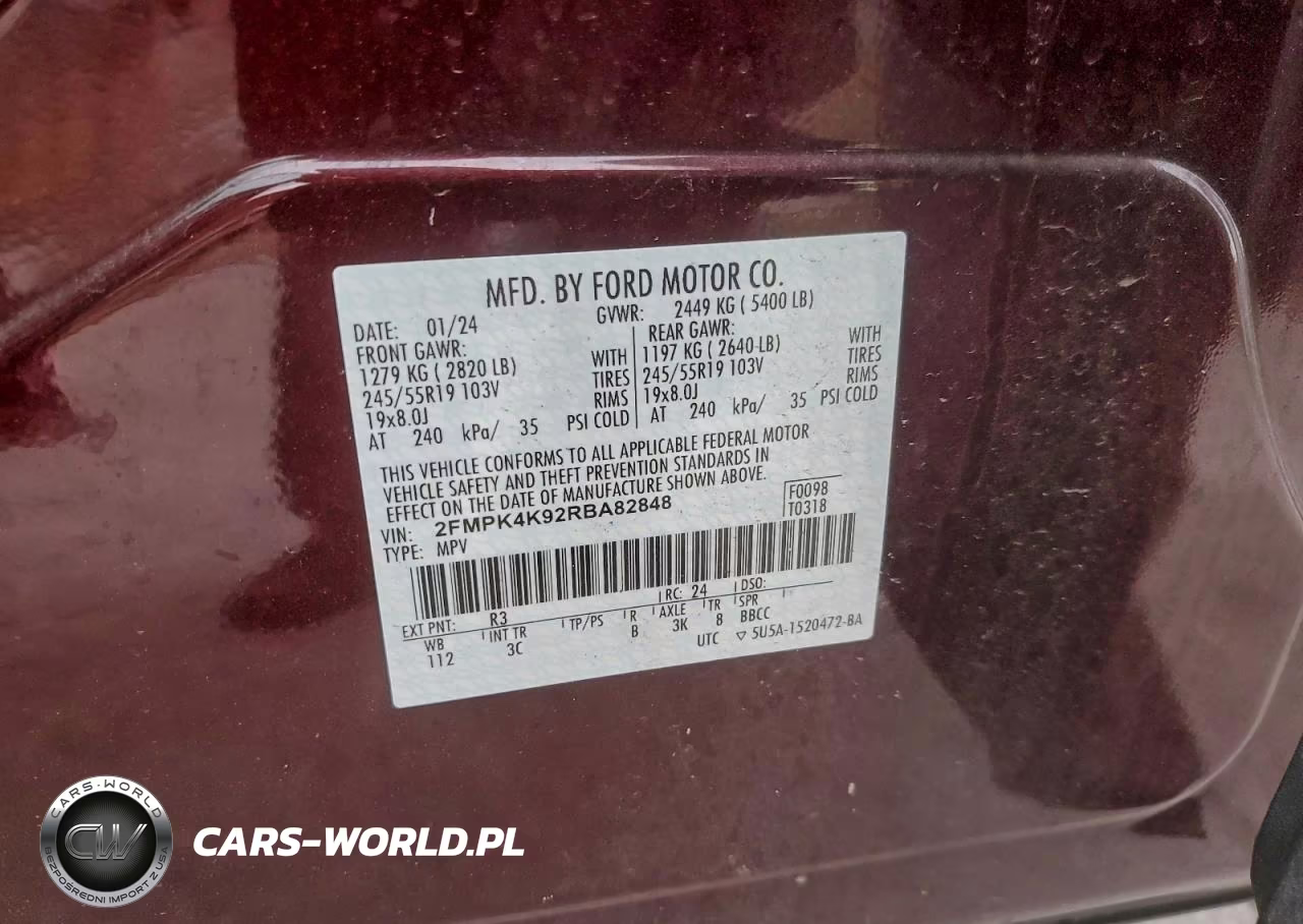 2024 Ford Edge Titanium VIN:2FMPK4K92RBA82848 - 14