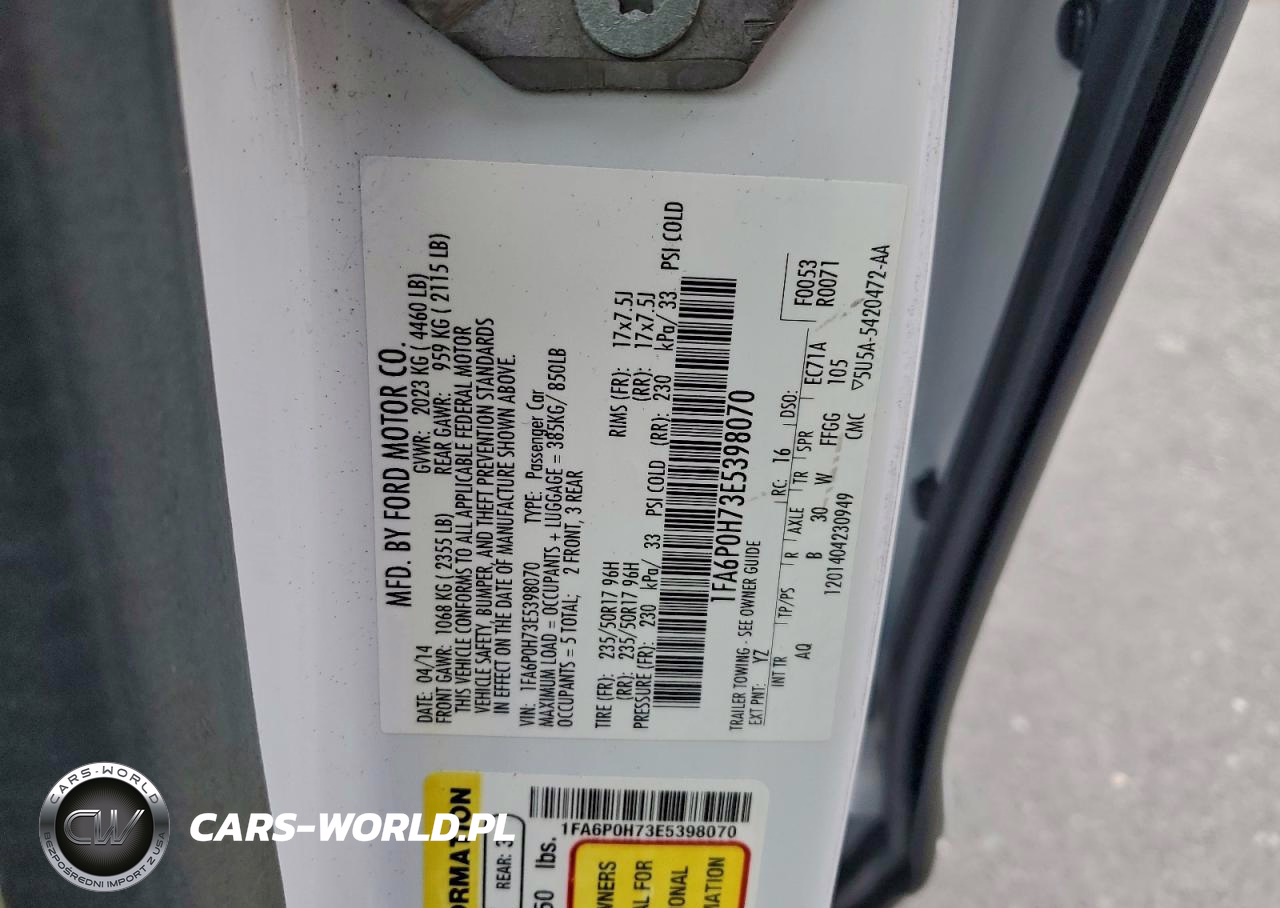 2014 Ford Fusion Se VIN:1FA6P0H73E5398070 - 12