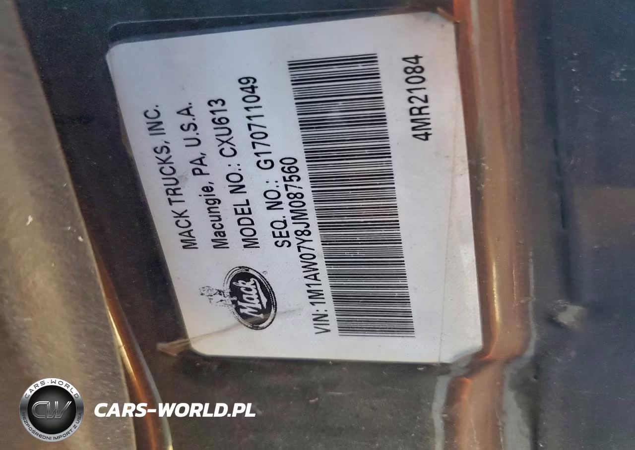 2018 Mack Cxu613 Semi Truck VIN:1M1AW07Y8JM087560 - 10
