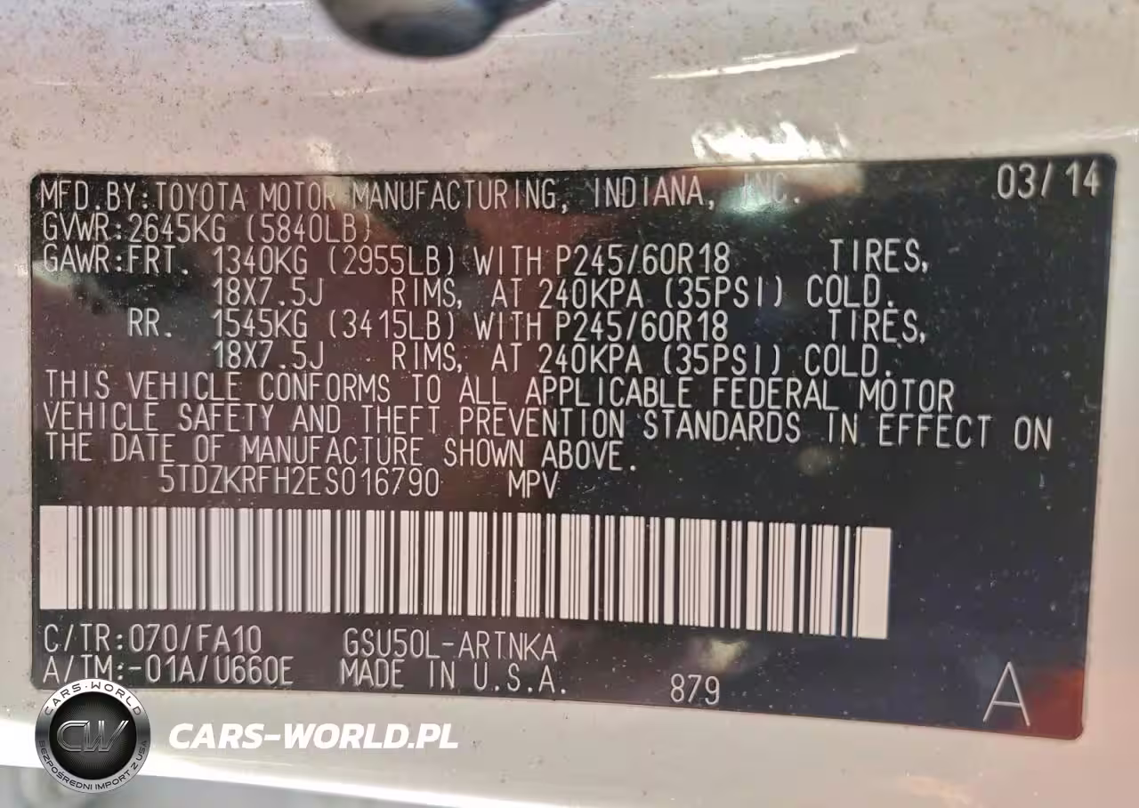 2014 Toyota Highlander Le VIN:5TDZKRFH2ES016790 - 13