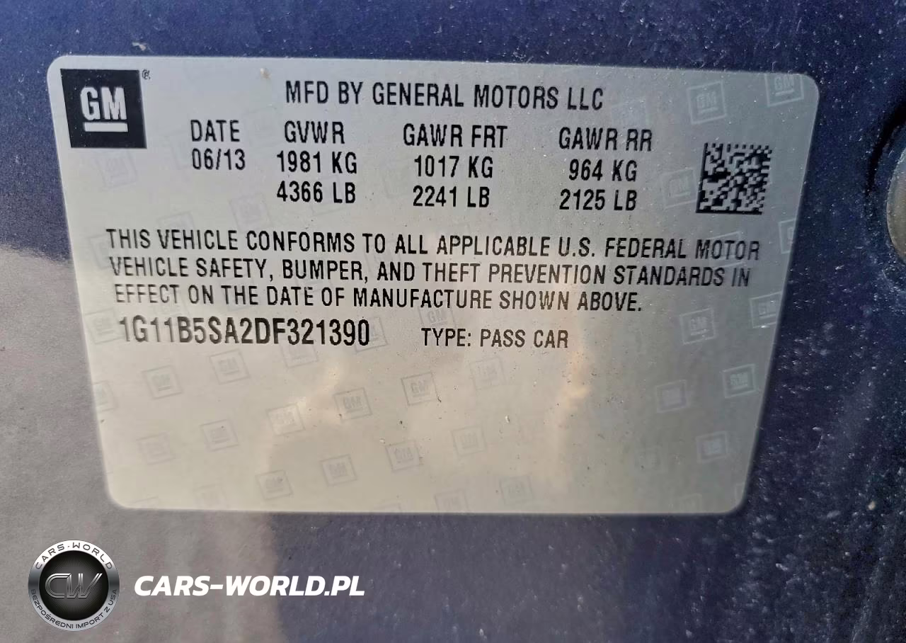 2013 Chevrolet Malibu Ls VIN:1G11B5SA2DF321390 - 12