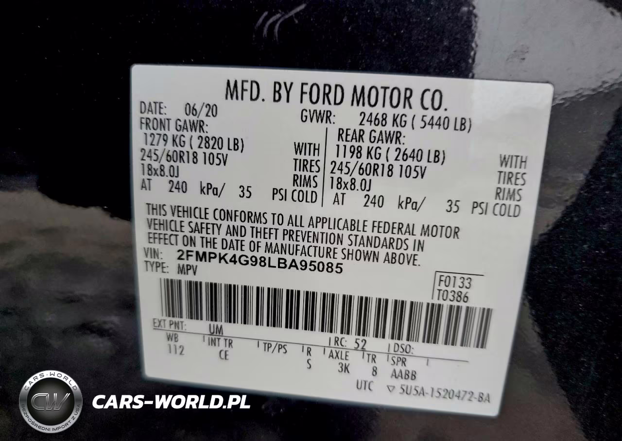 2020 Ford Edge Se VIN:2FMPK4G98LBA95085 - 13