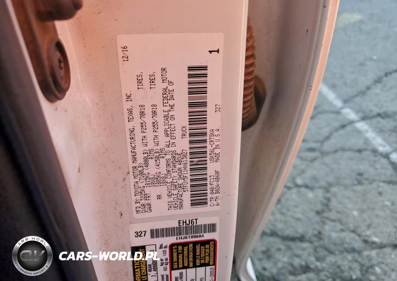 2017 Toyota Tundra Double Cab Sr VIN:5TFUY5F11HX613027 - 12