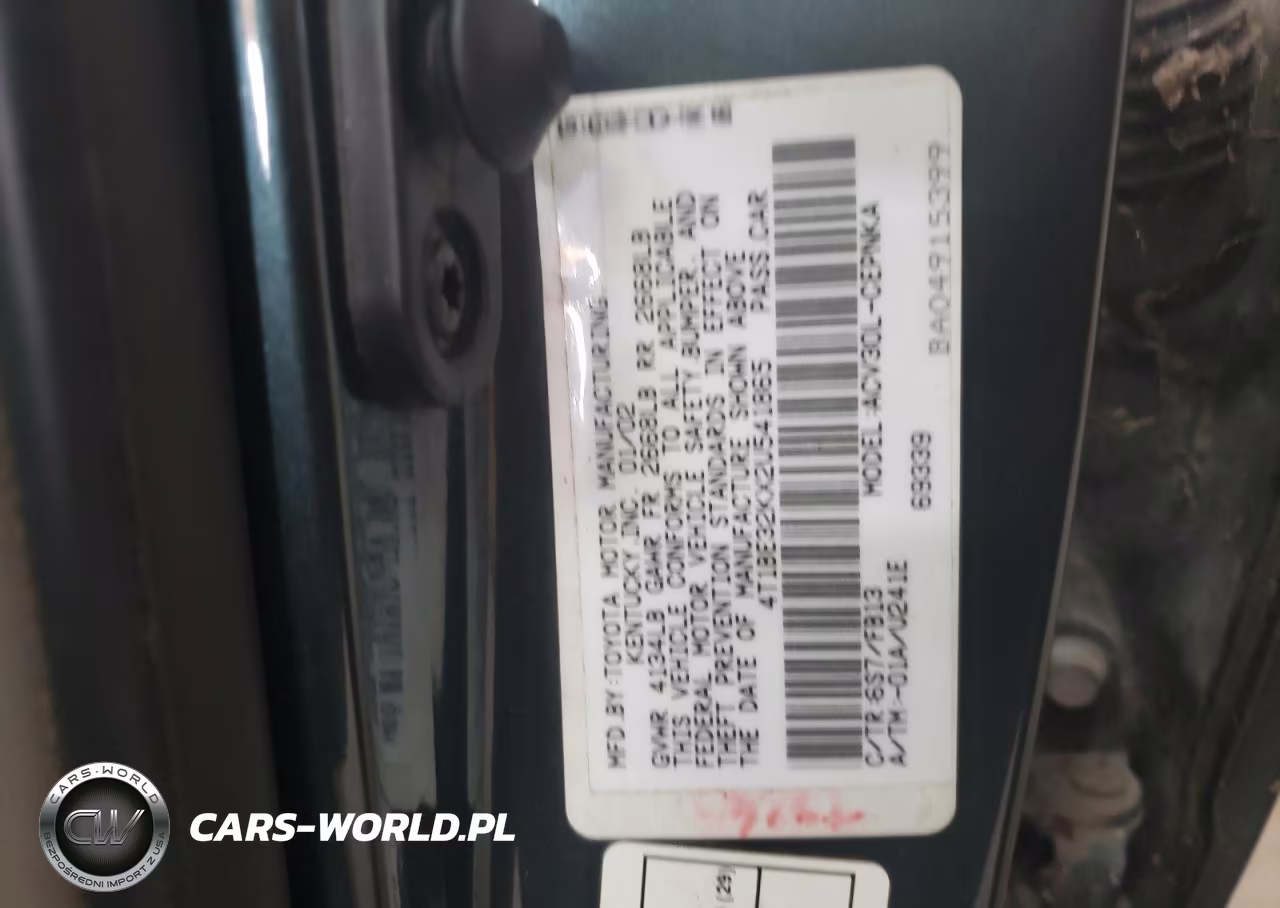 2002 Toyota Camry Le VIN:4T1BE32KX2U541865 - 12