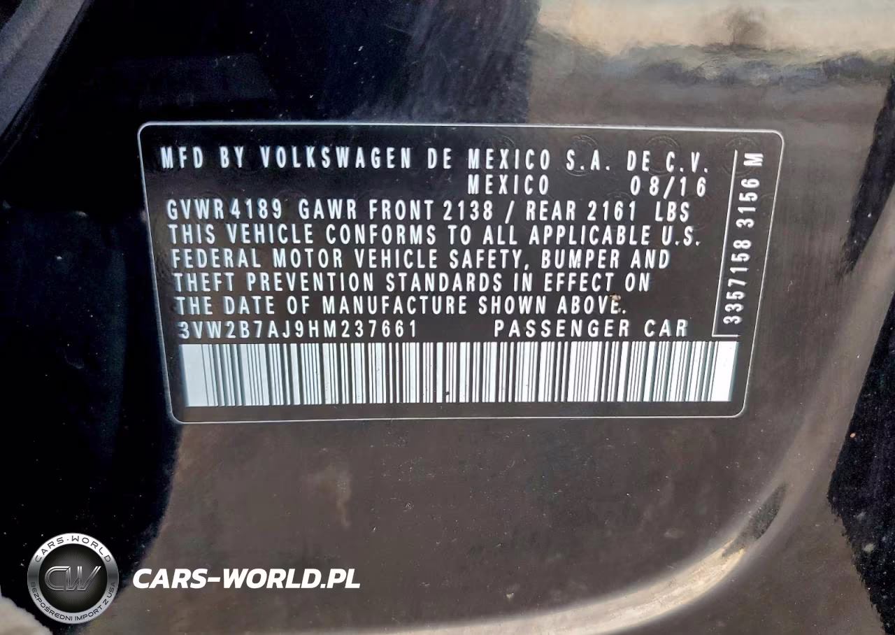 2017 Volkswagen Jetta S VIN:3VW2B7AJ9HM237661 - 12