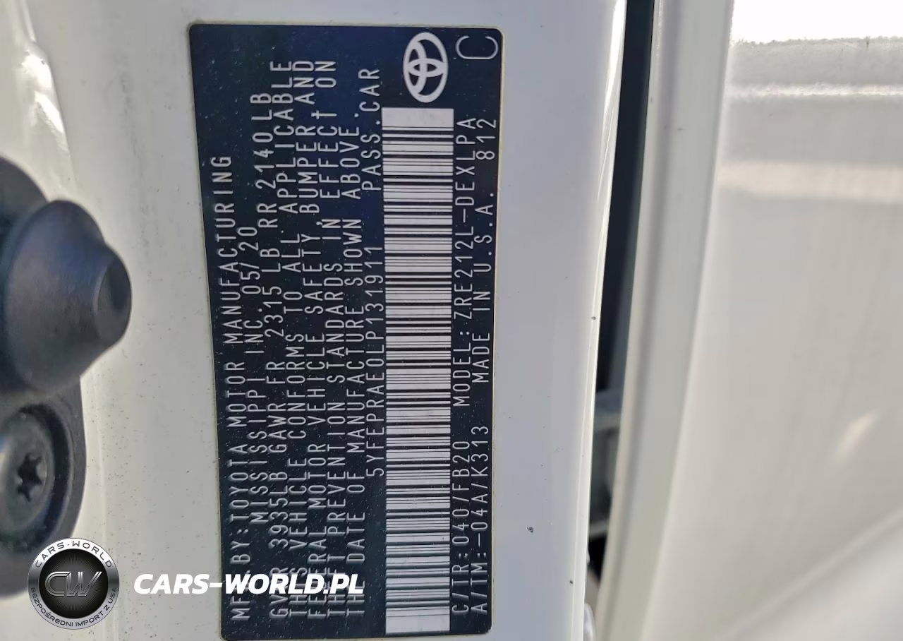 2020 Toyota Corolla Le VIN:5YFEPRAE0LP131911 - 12