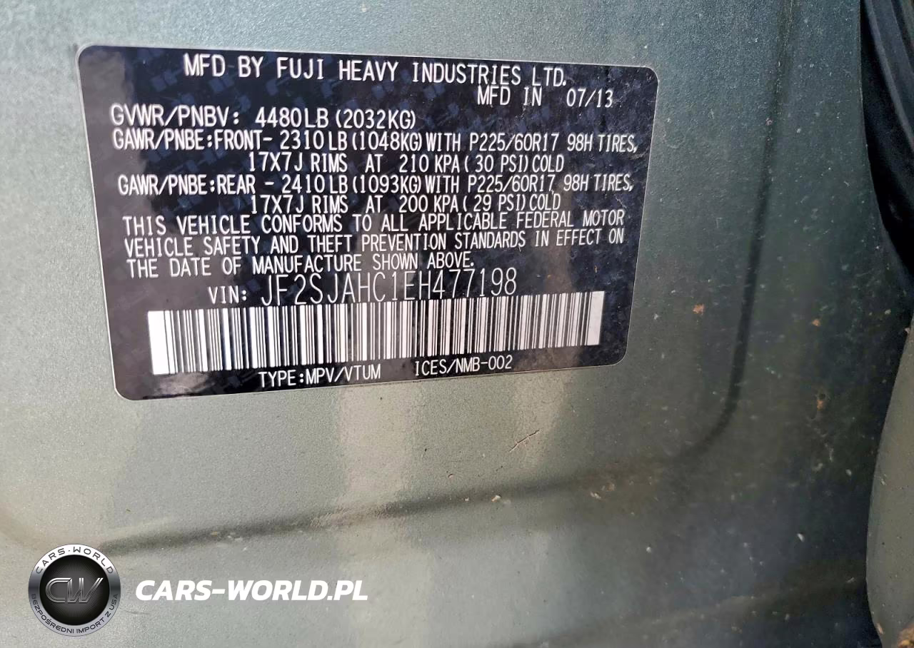 2014 Subaru Forester 2.5I Limited VIN:JF2SJAHC1EH477198 - 12