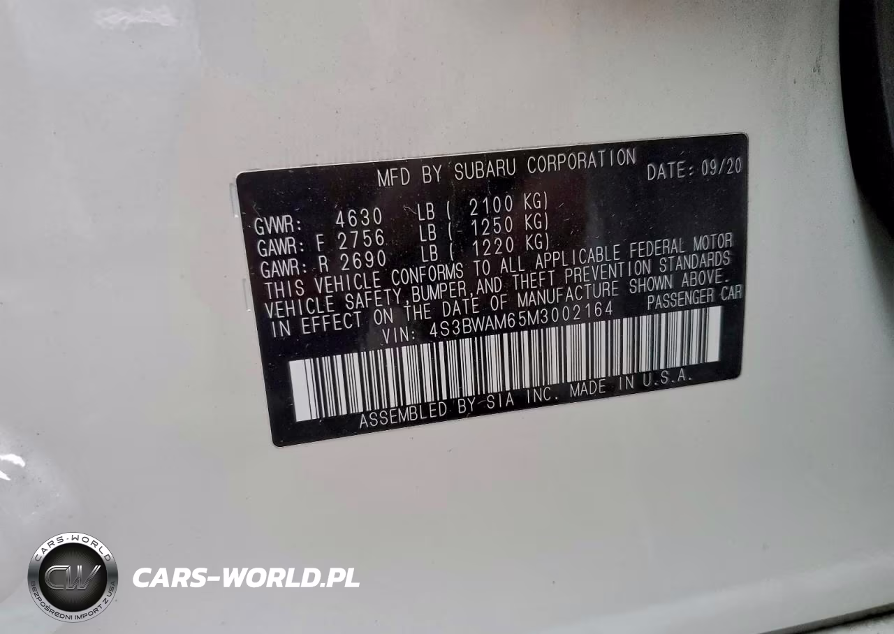 2021 Subaru Legacy Limited VIN:4S3BWAM65M3002164 - 13