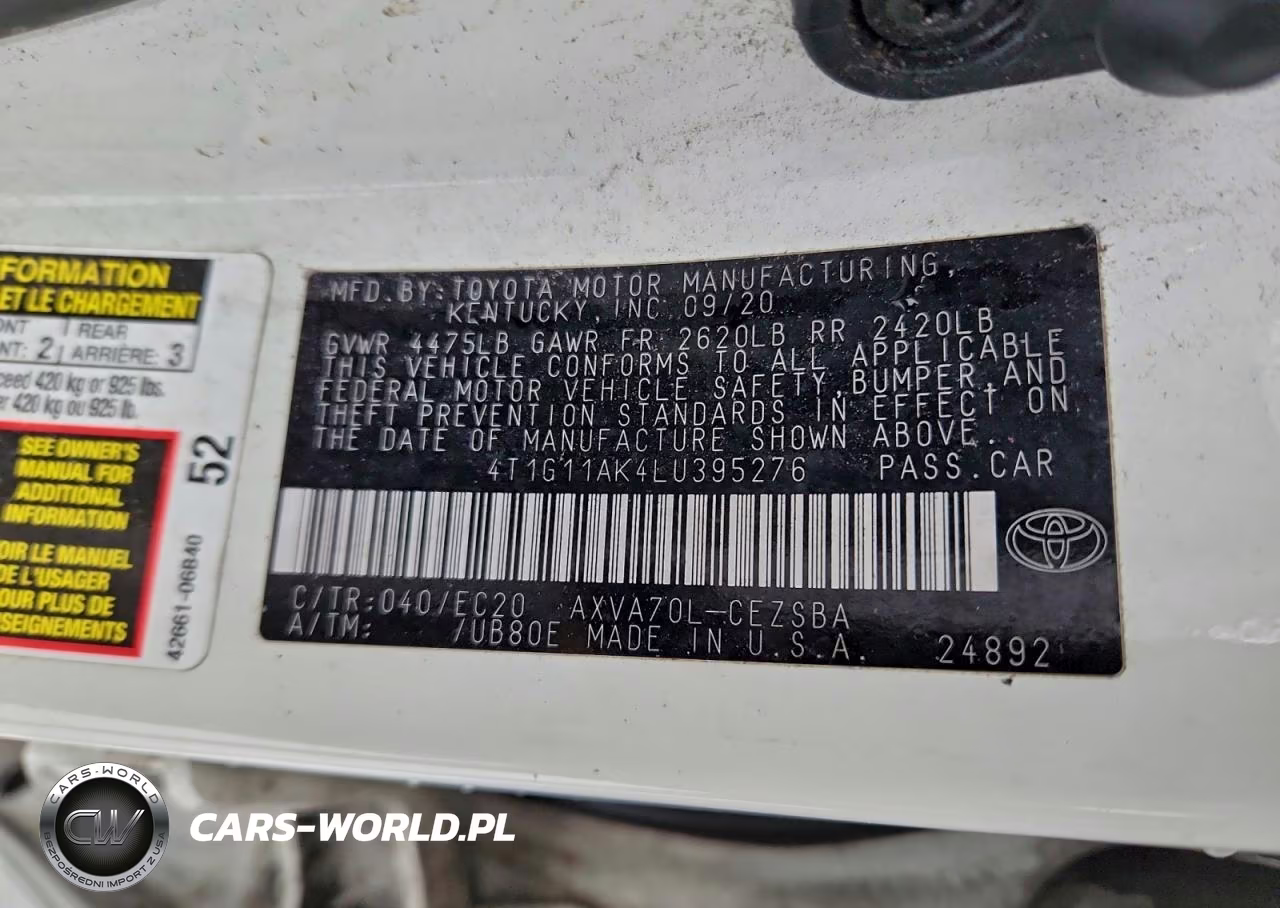2020 Toyota Camry Se Nightshade VIN:4T1G11AK4LU395276 - 12