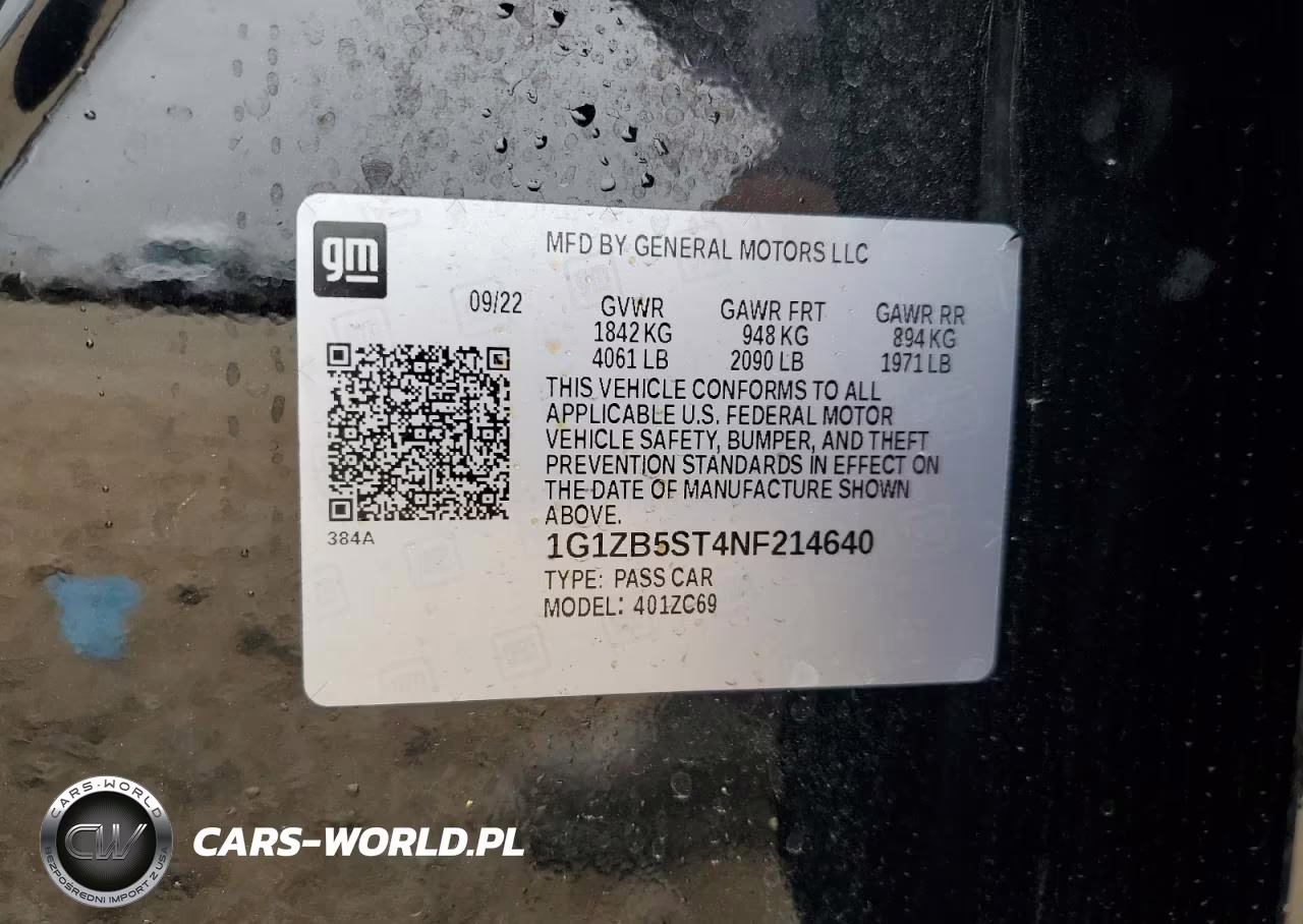 2022 Chevrolet Malibu Ls VIN:1G1ZB5ST4NF214640 - 12
