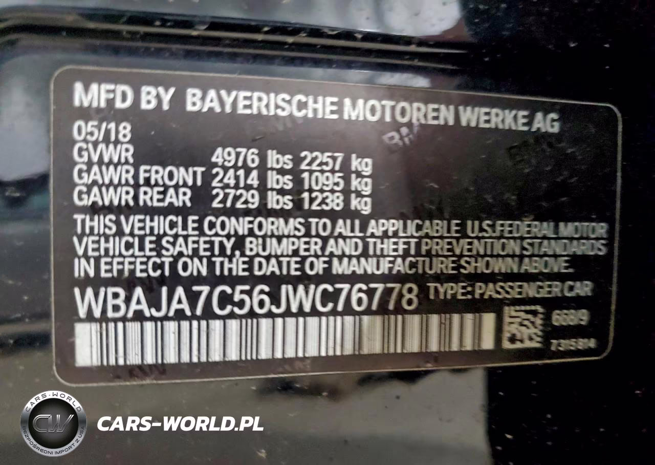 2018 BMW 530 Xi VIN:WBAJA7C56JWC76778 - 13