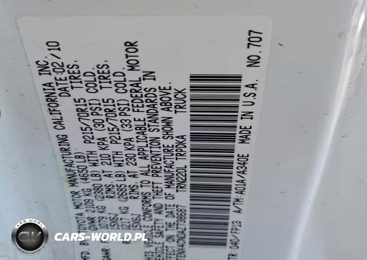2010 Toyota Tacoma VIN:5TENX4CN0AZ738687 - 12
