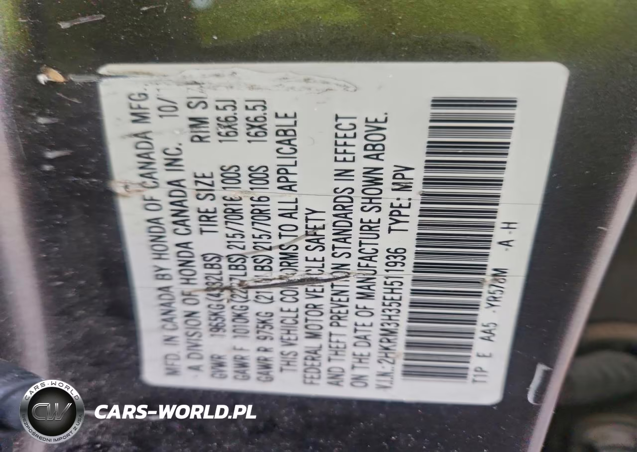 2014 Honda Cr-V Lx VIN:2HKRM3H35EH511936 - 13