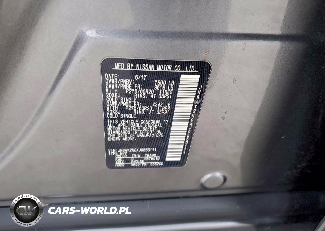 2018 Nissan Armada Sl VIN:JN8AY2NCXJ9550111 - 13