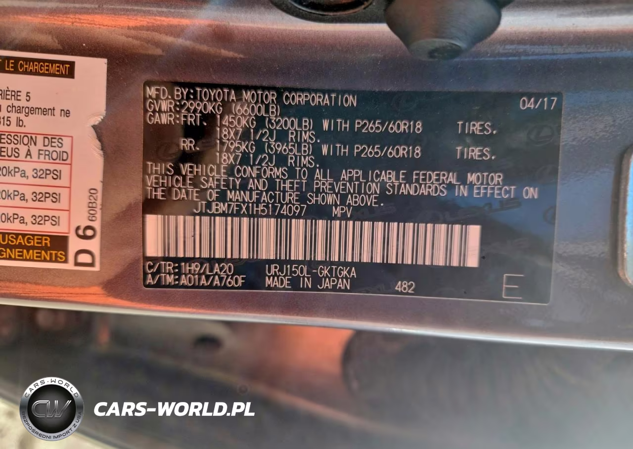 2017 Lexus Gx 460 VIN:JTJBM7FX1H5174097 - 12