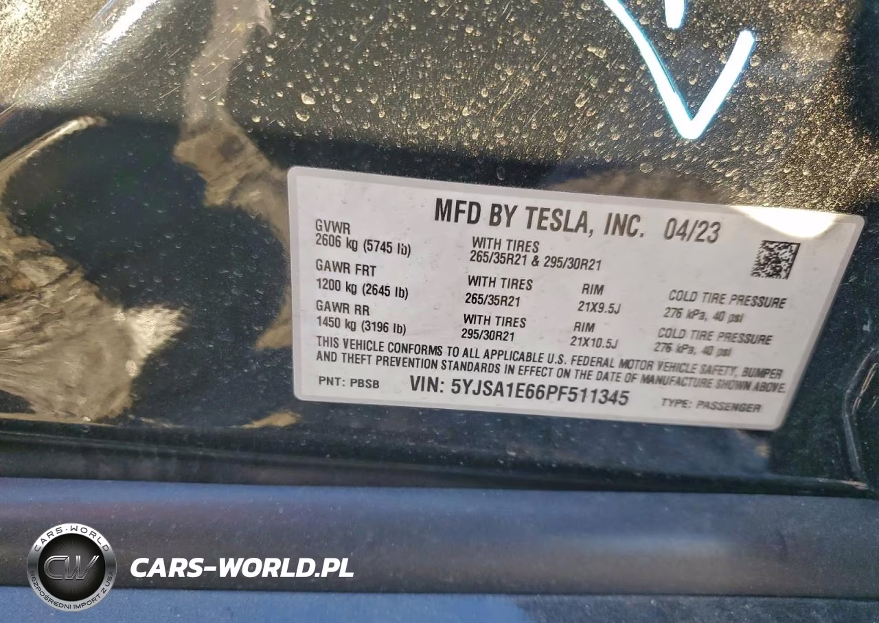 2023 Tesla Model S VIN:5YJSA1E66PF511345 - 13