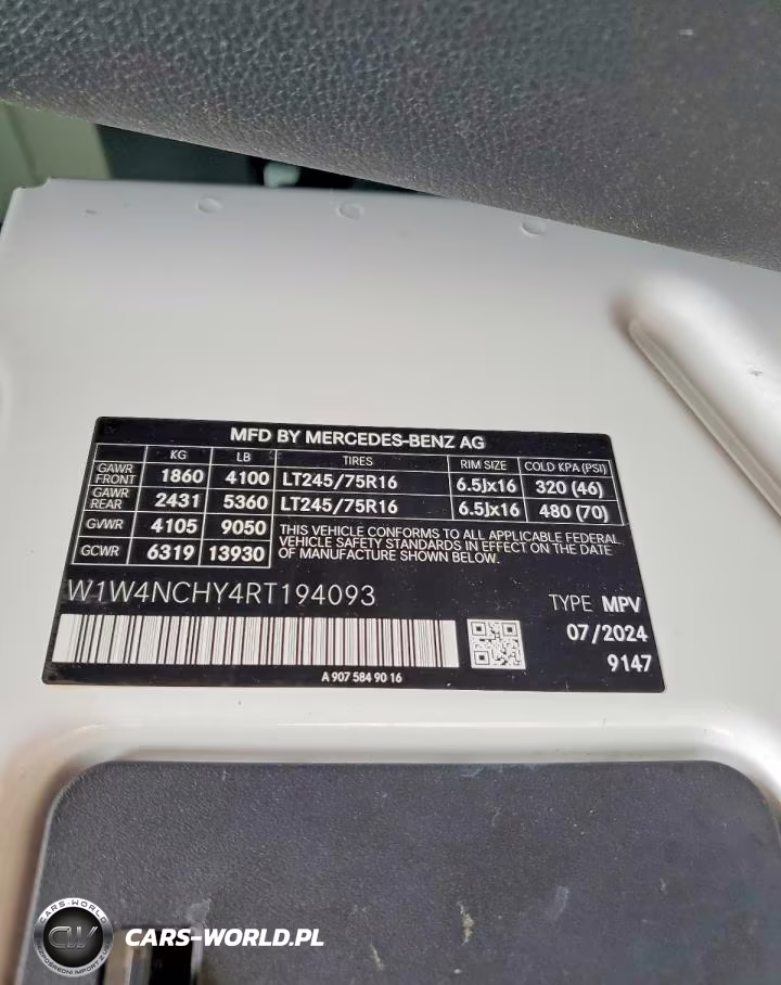 2024 Mercedes Benz Sprinter 2500 Van VIN:W1W4NCHY4RT194093 - 14