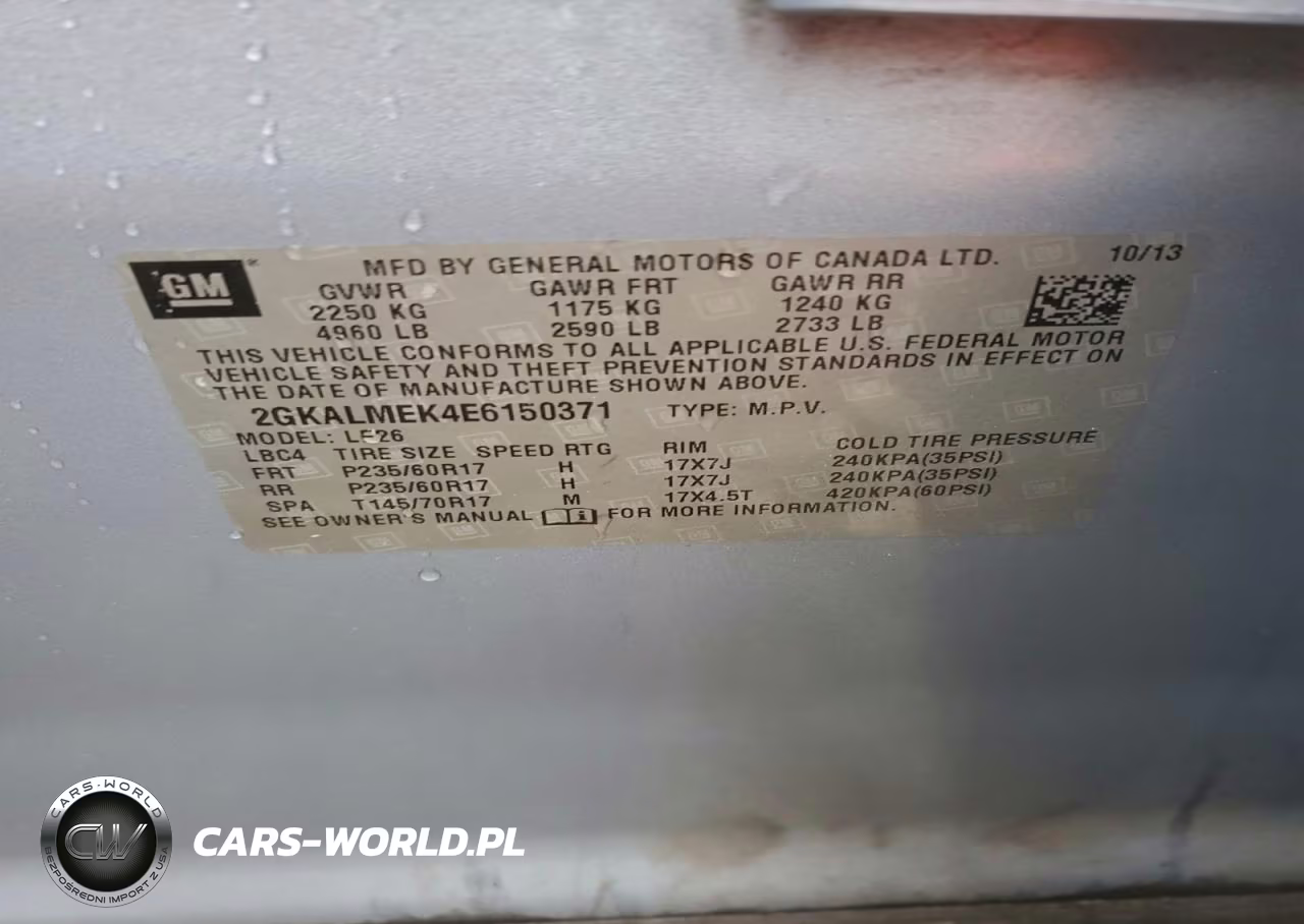 2014 GMC Terrain Sle VIN:2GKALMEK4E6150371 - 13
