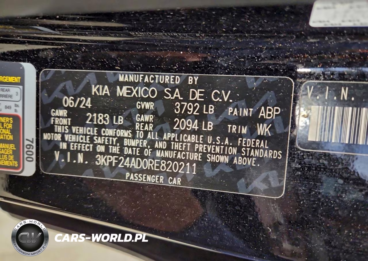 2024 Kia Forte Lx VIN:3KPF24AD0RE820211 - 12