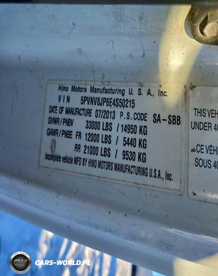2014 Hino 338 Propane Delivery Truck VIN:5PVNV8JP6E4S50215 - 10