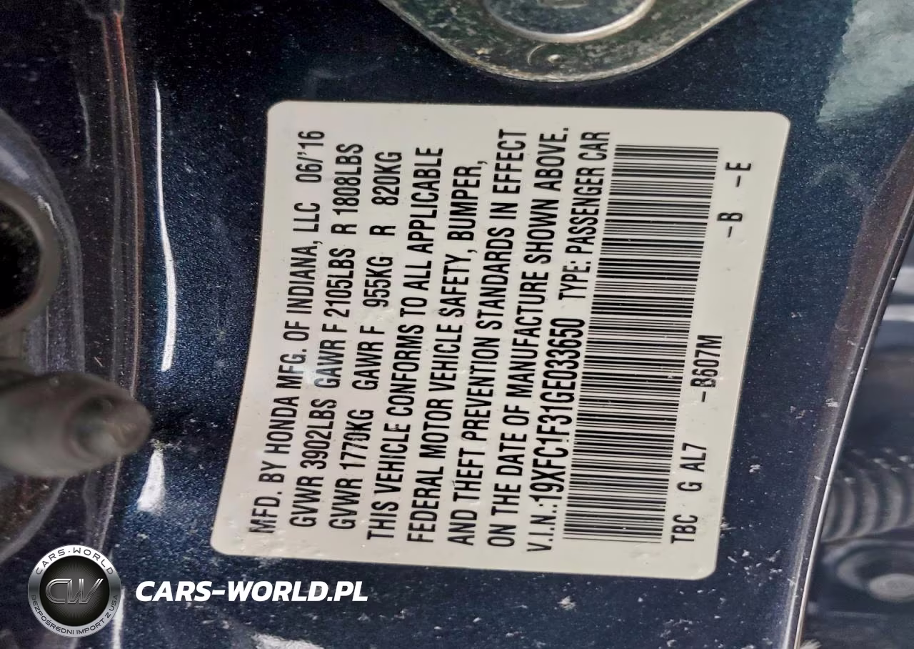 2016 Honda Civic Ex VIN:19XFC1F31GE033650 - 12