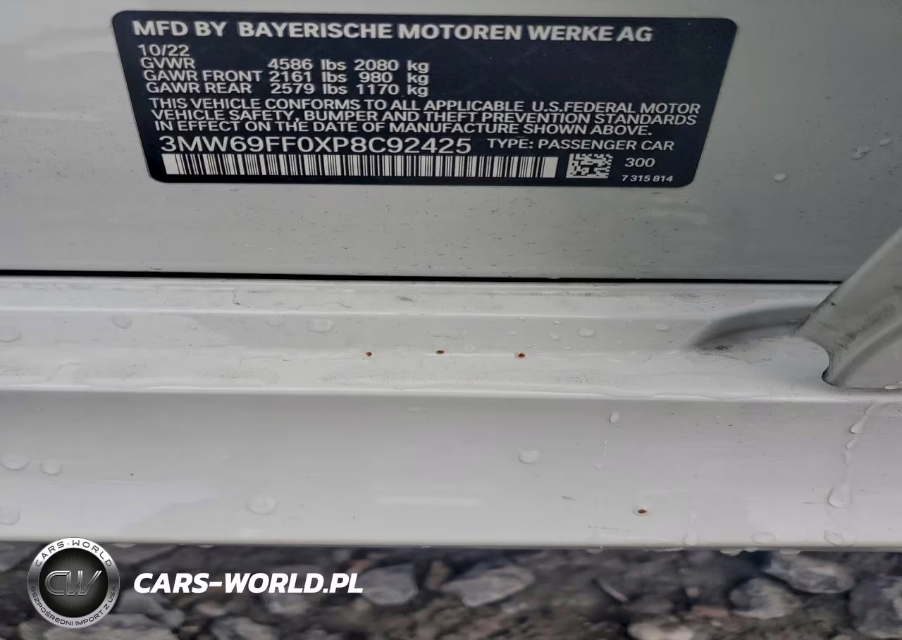 2023 BMW 330I VIN:3MW69FF0XP8C92425 - 12