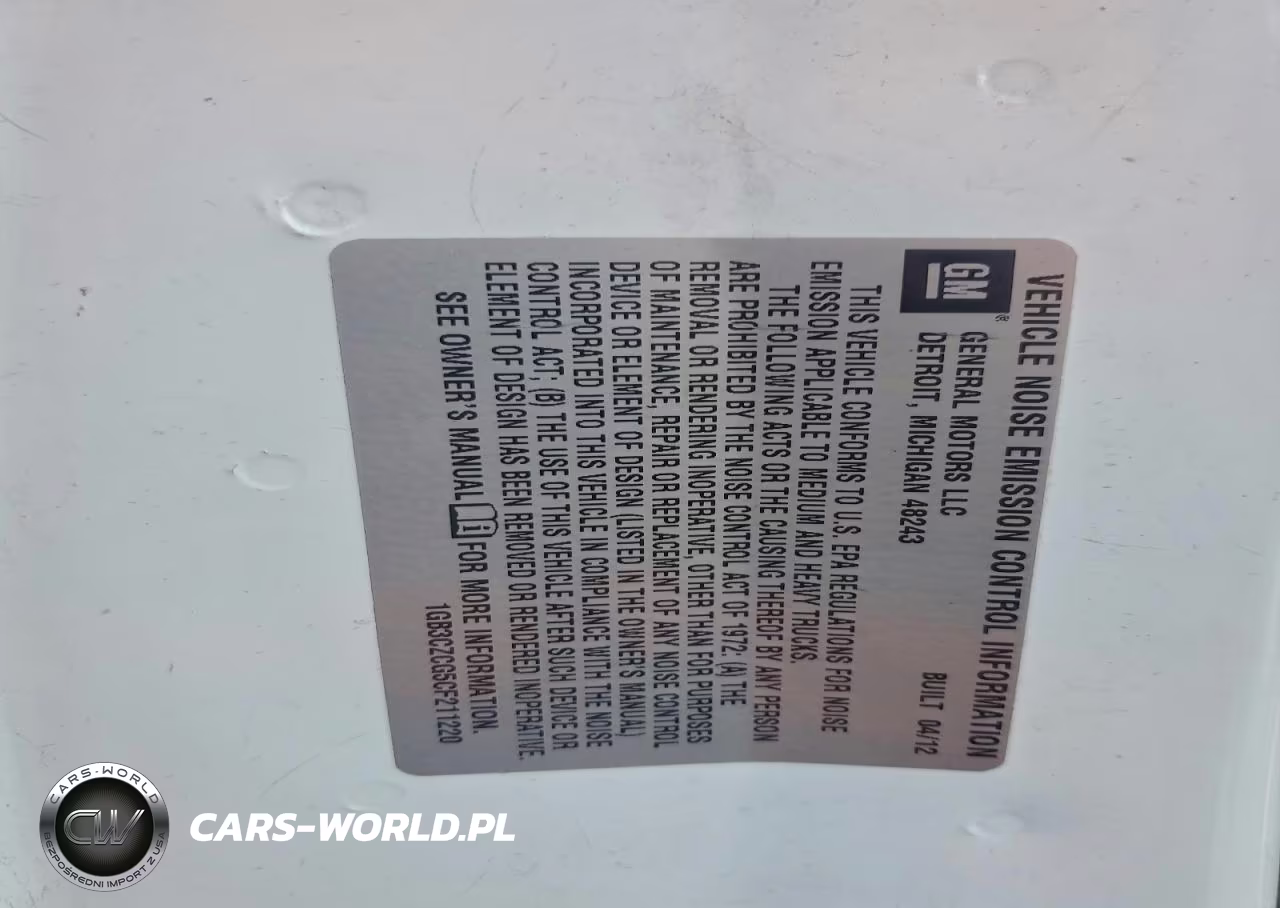 2012 Chev 3500 4X2-30' Aerial Lift VIN:1GB3CZCG5CF211220 - 12