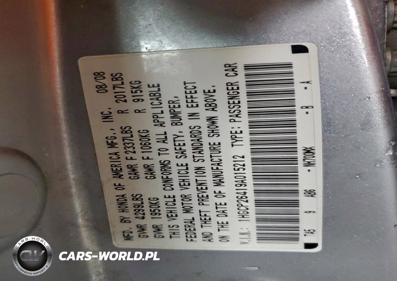 2009 Honda Accord Lxp VIN:1HGCP26419A015212 - 13