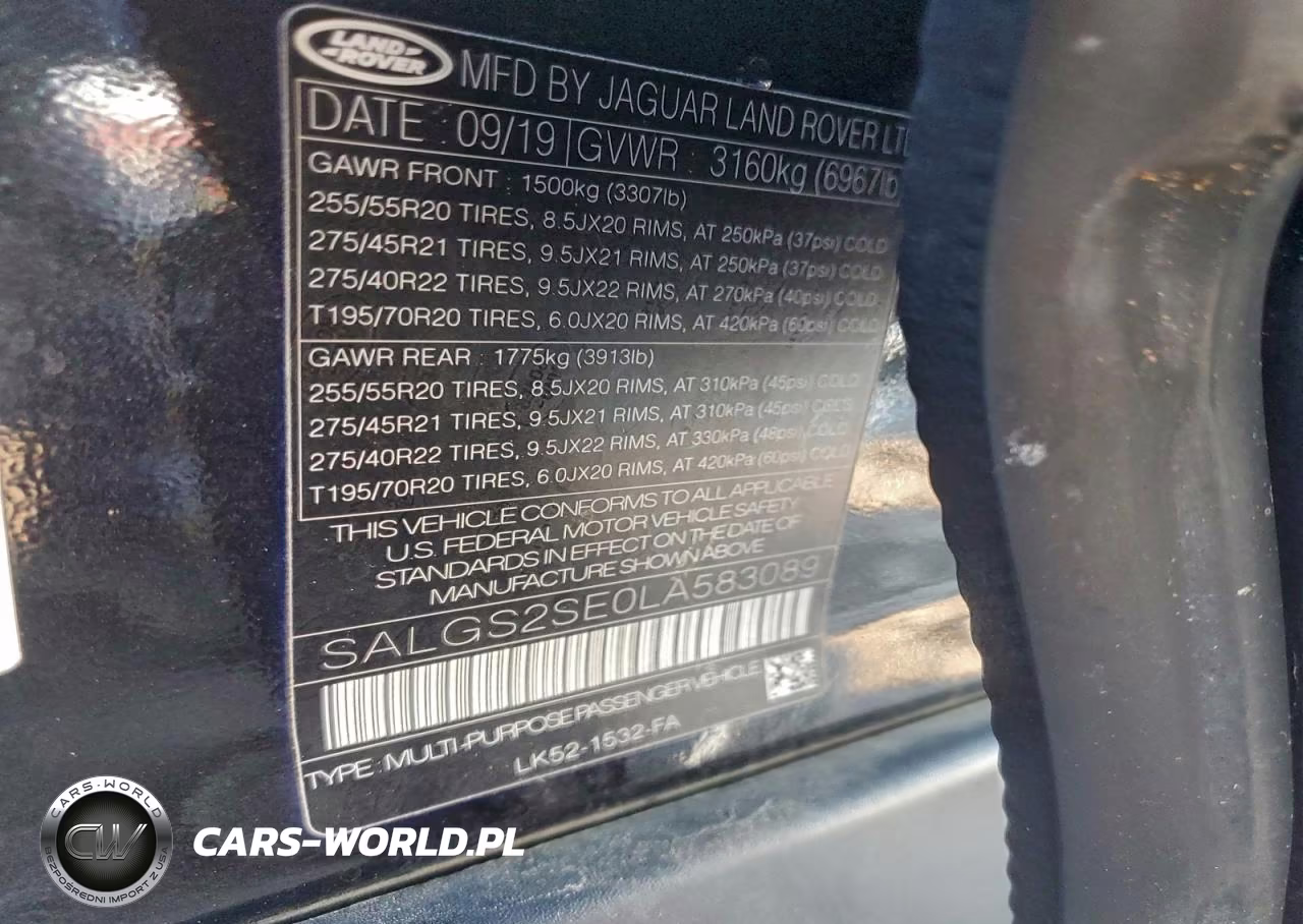 2020 Land Rover Range Rover P525 Hse VIN:SALGS2SE0LA583089 - 12