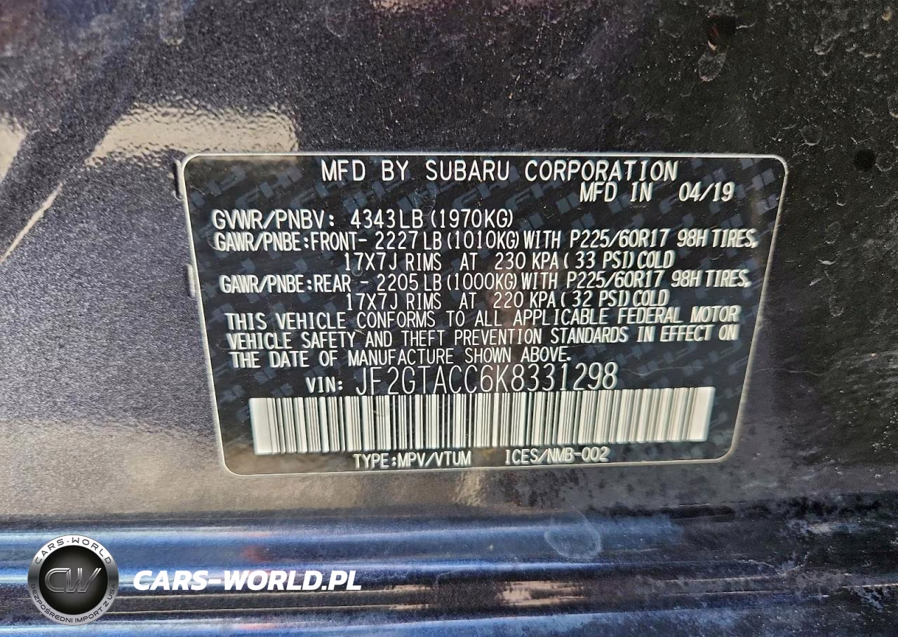 2019 Subaru Crosstrek Premium VIN:JF2GTACC6K8331298 - 14