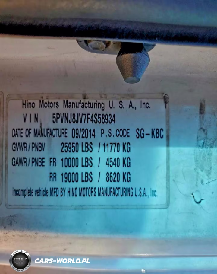 2015 Hino 258-268 Box Truck VIN:5PVNJ8JV7F4S58934 - 10