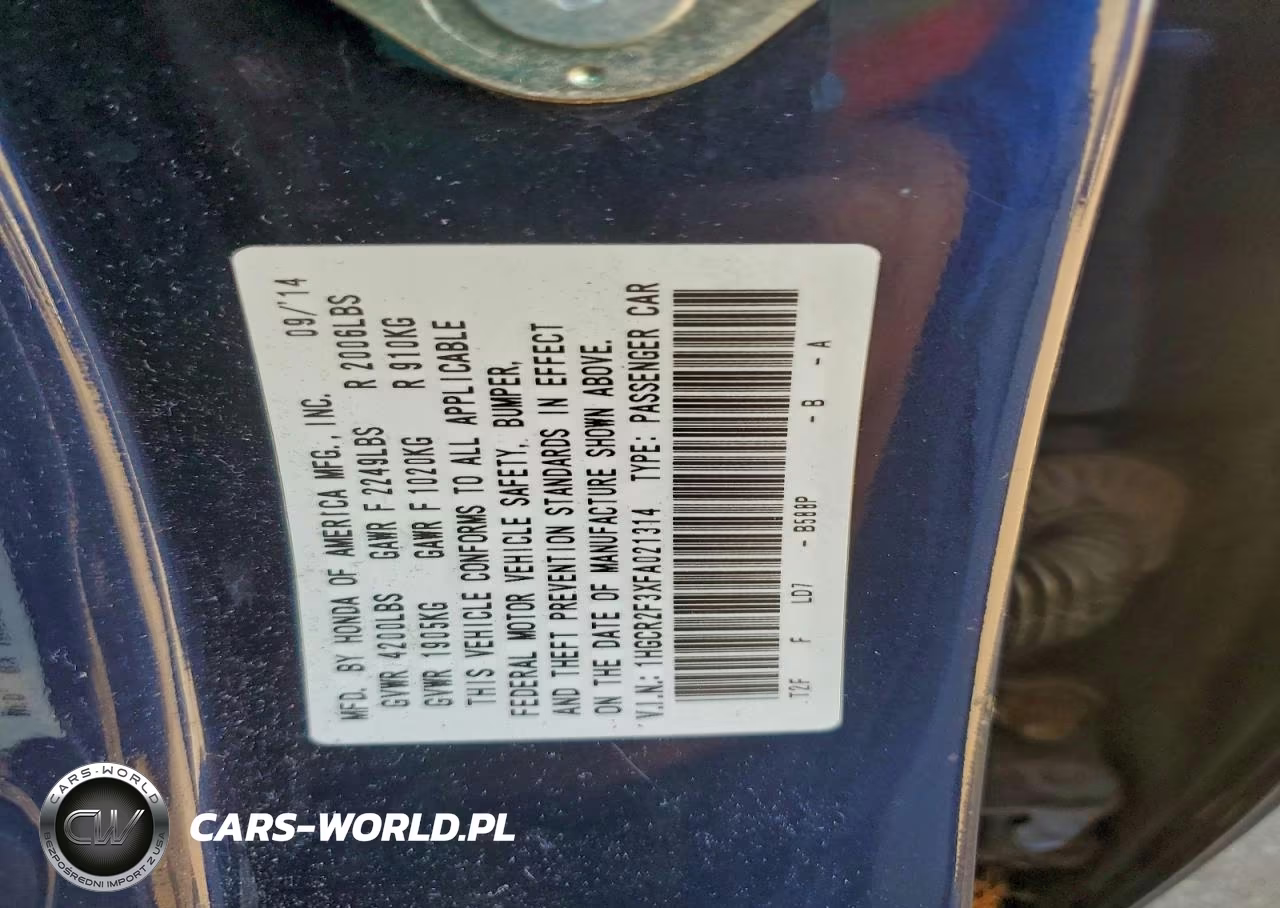2015 Honda Accord Lx VIN:1HGCR2F3XFA021314 - 13