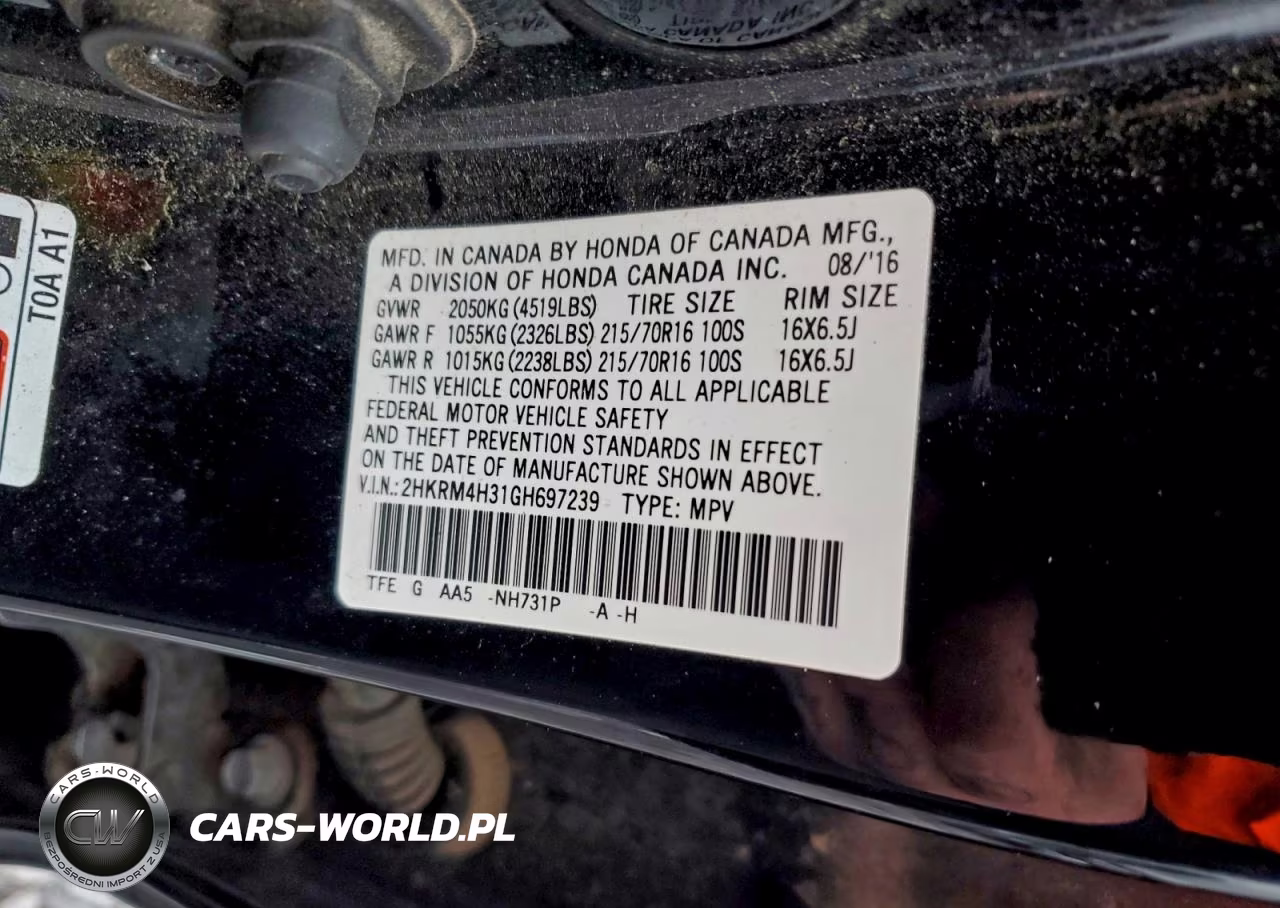 2016 Honda Cr-V Lx VIN:2HKRM4H31GH697239 - 13