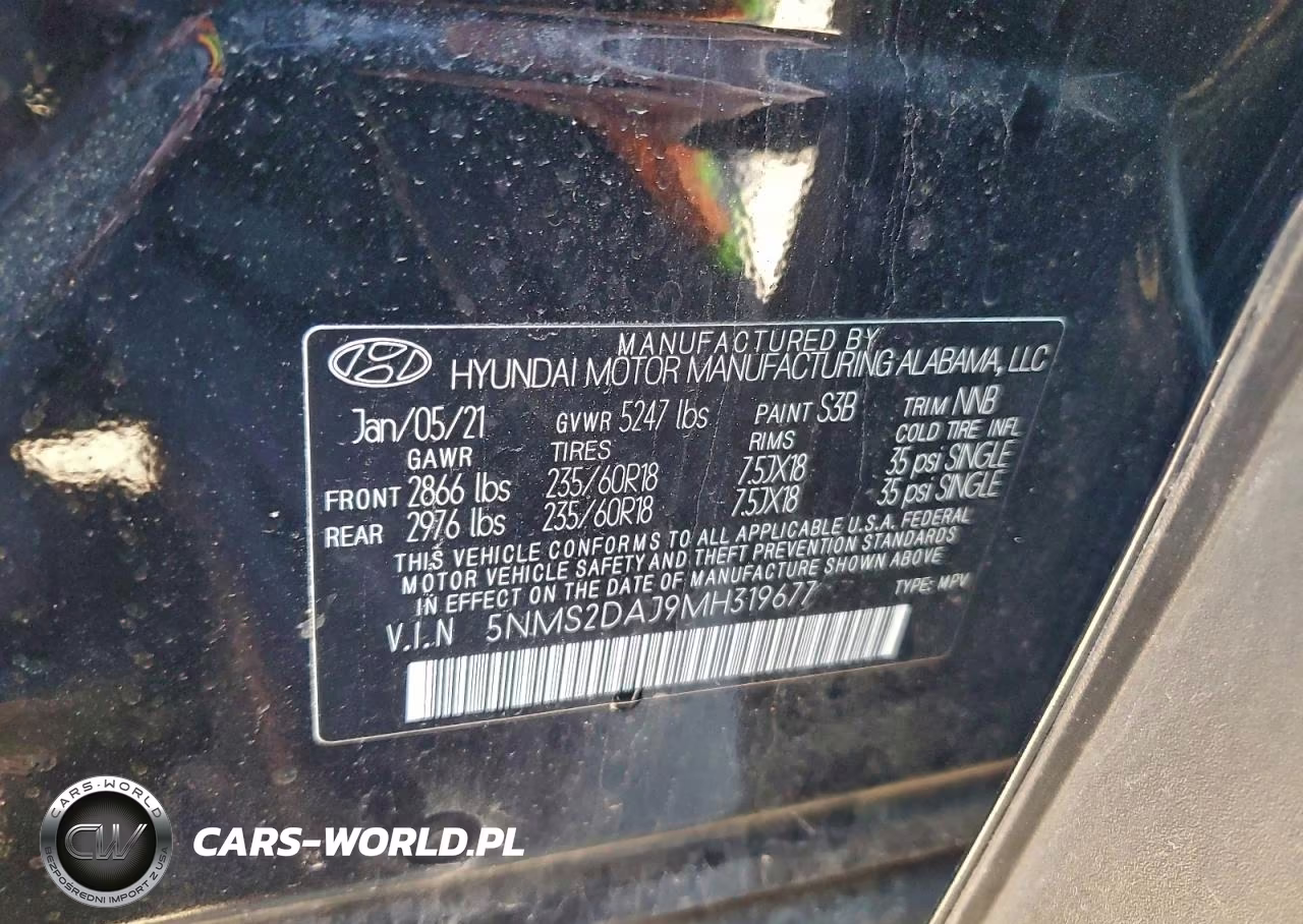2021 Hyundai Santa Fe Sel VIN:5NMS2DAJ9MH319677 - 13