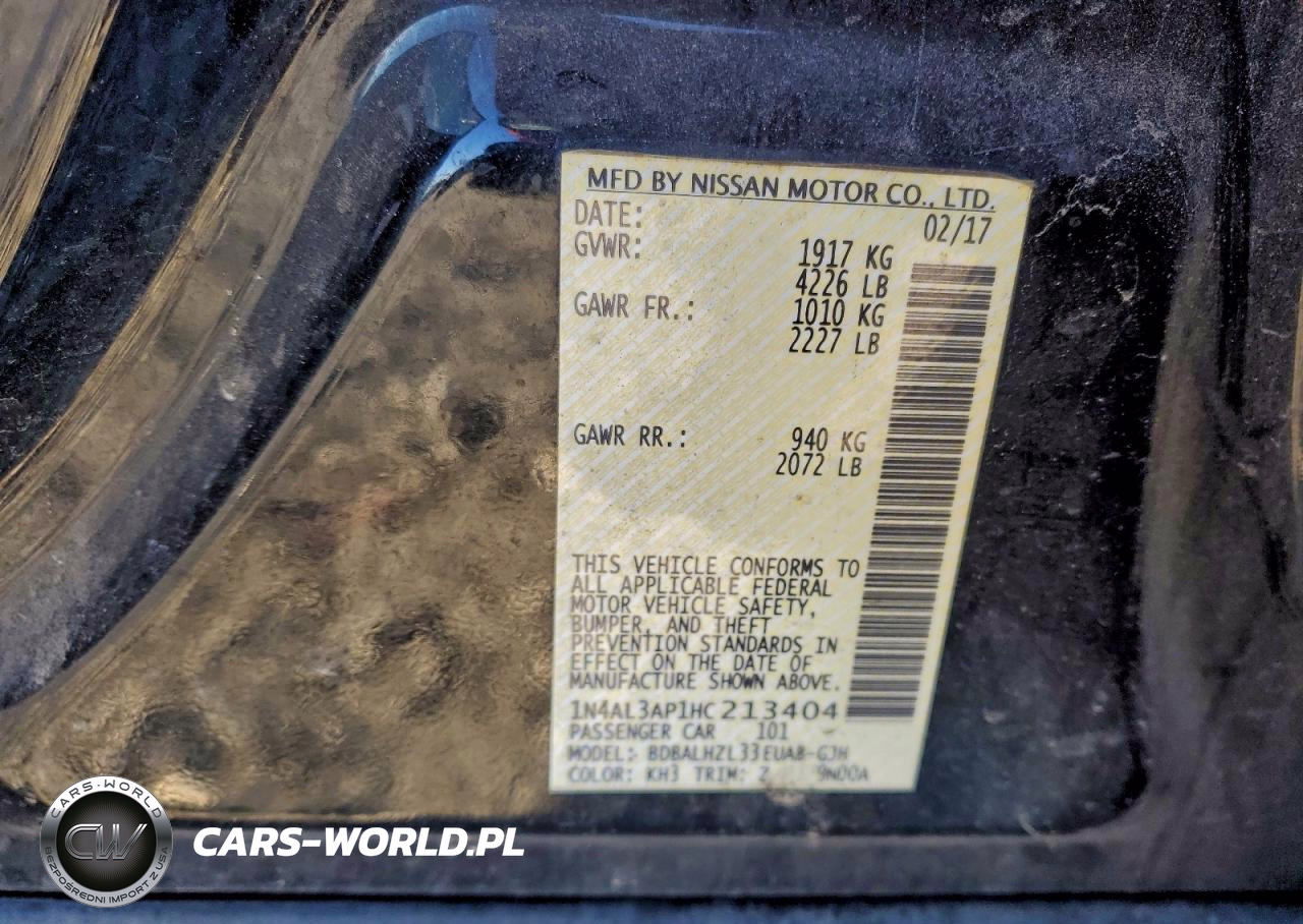 2017 Nissan Altima 2.5 VIN:1N4AL3AP1HC213404 - 12
