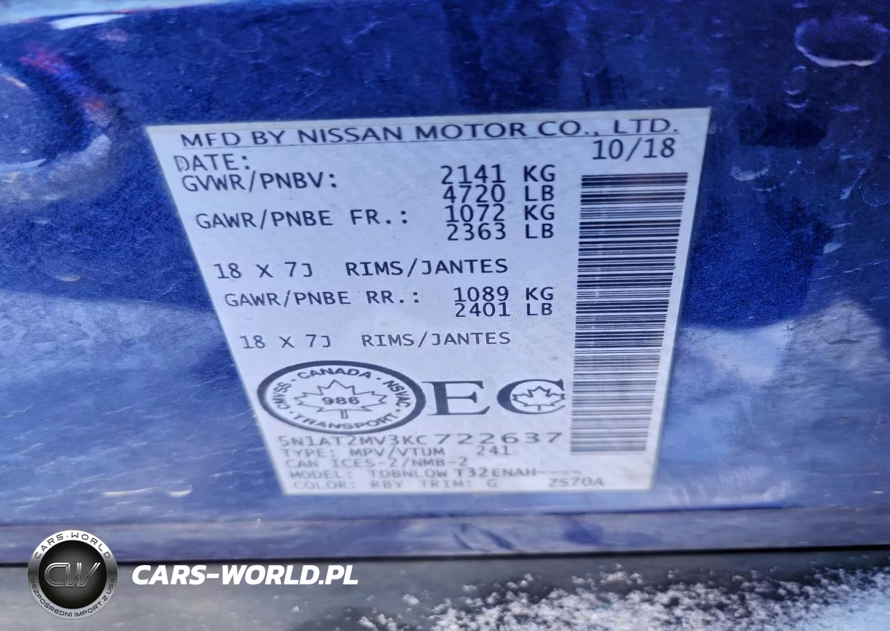2019 Nissan Rogue S VIN:5N1AT2MV3KC722637 - 13
