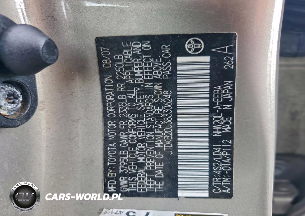 2008 Toyota Prius VIN:JTDKB20U383306248 - 12