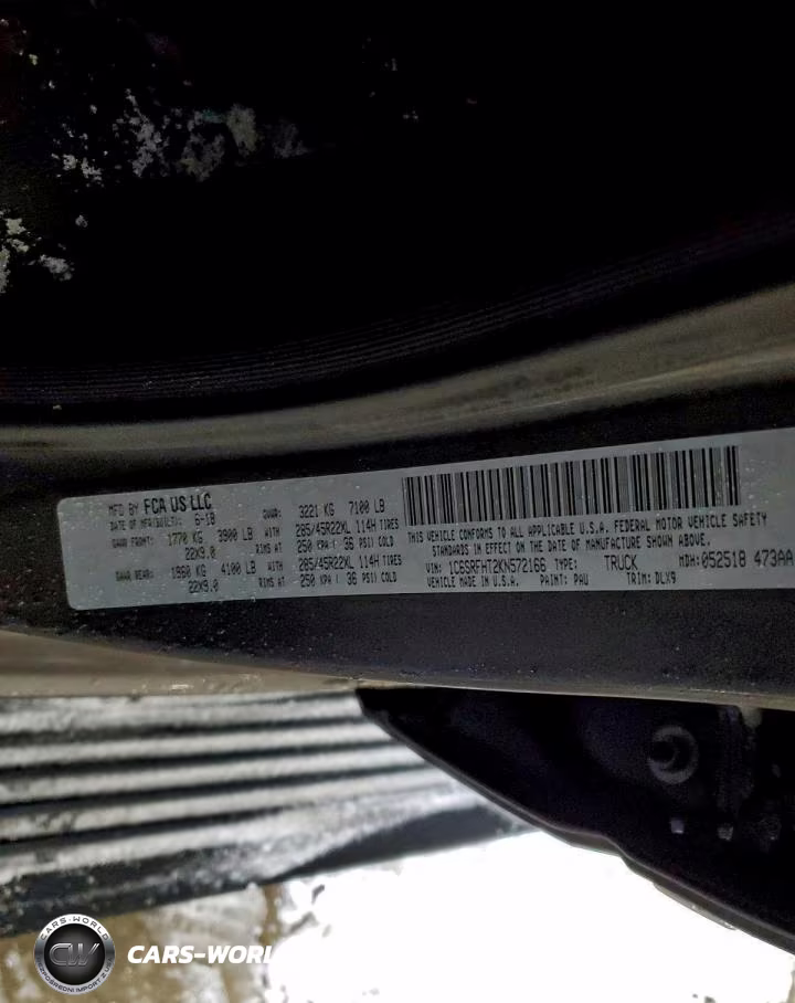 2019 Ram 1500 Limited VIN:1C6SRFHT2KN572166 - 12