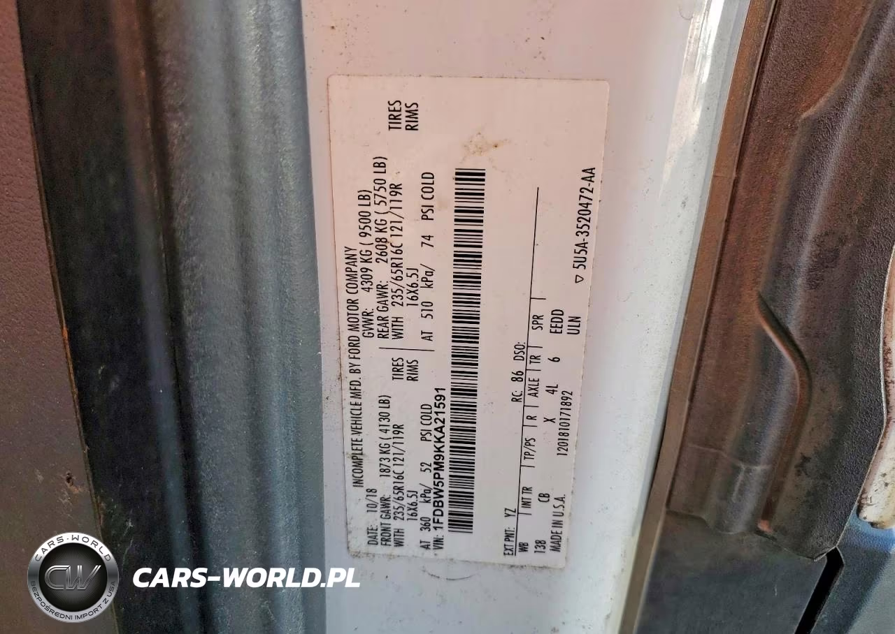 2019 Ford Transit Utility - Service Truck VIN:1FDBW5PM9KKA21591 - 13