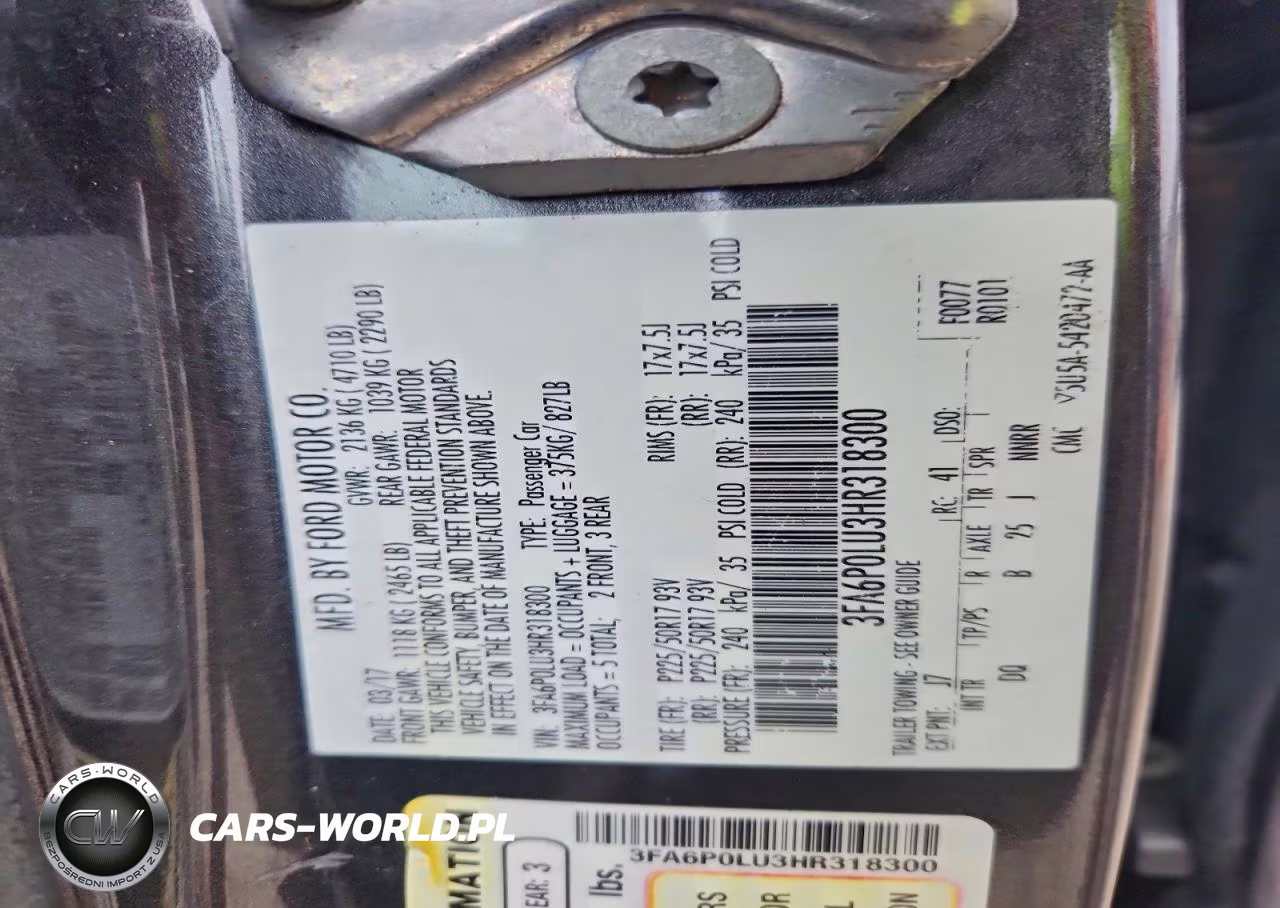 2017 Ford Fusion Se Hybrid VIN:3FA6P0LU3HR318300 - 12