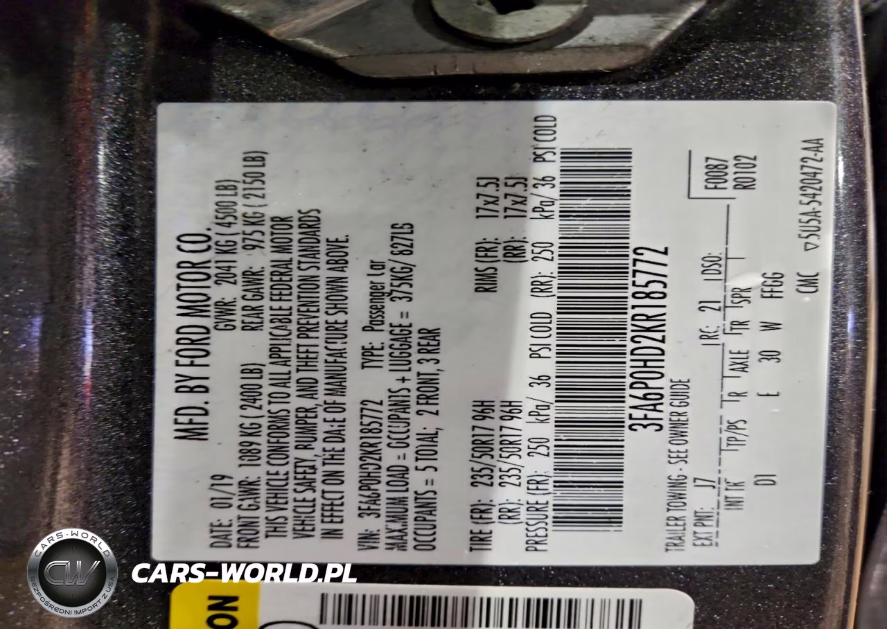 2019 Ford Fusion Se VIN:3FA6P0HD2KR185772 - 12