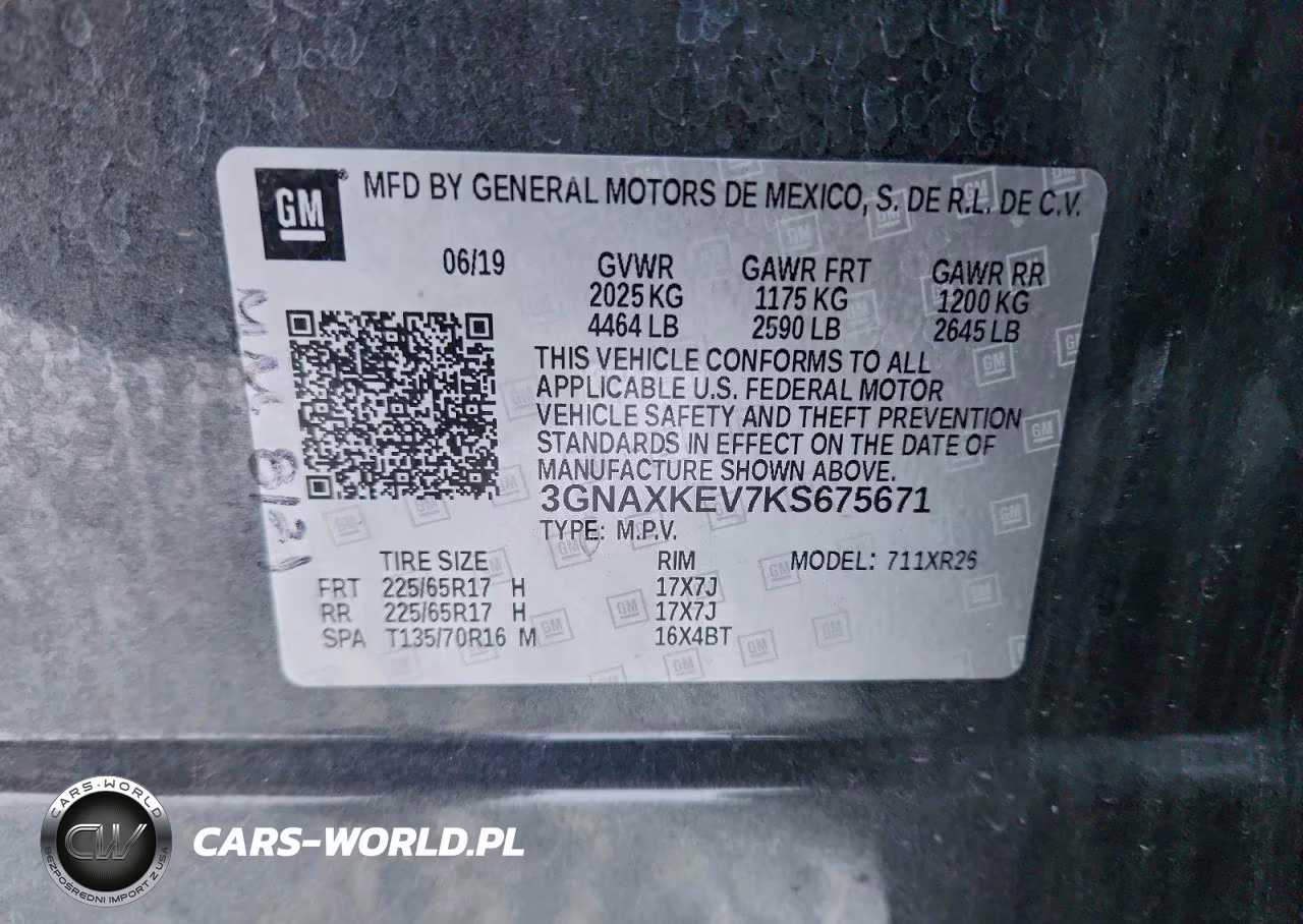 2019 Chevrolet Equinox Lt VIN:3GNAXKEV7KS675671 - 12