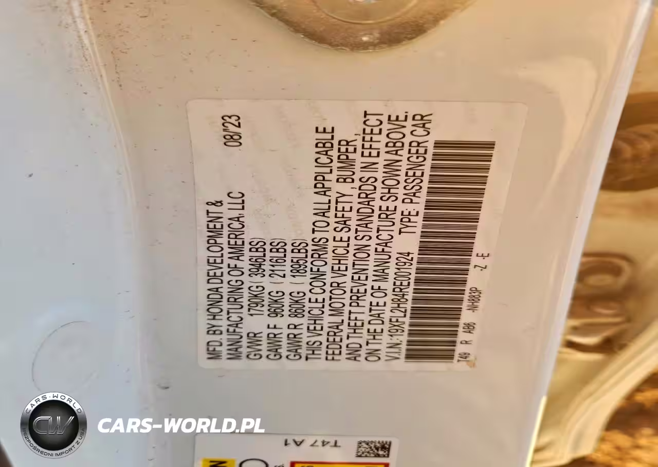 2024 Honda Civic Sport VIN:19XFL2H84RE001924 - 13
