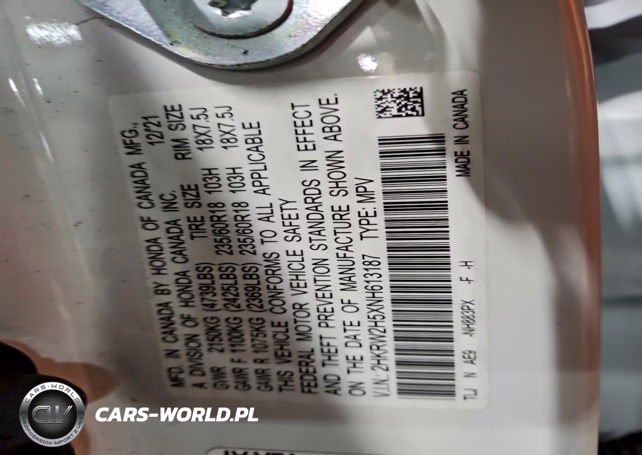 2022 Honda Cr-V Ex VIN:2HKRW2H5XNH613187 - 13
