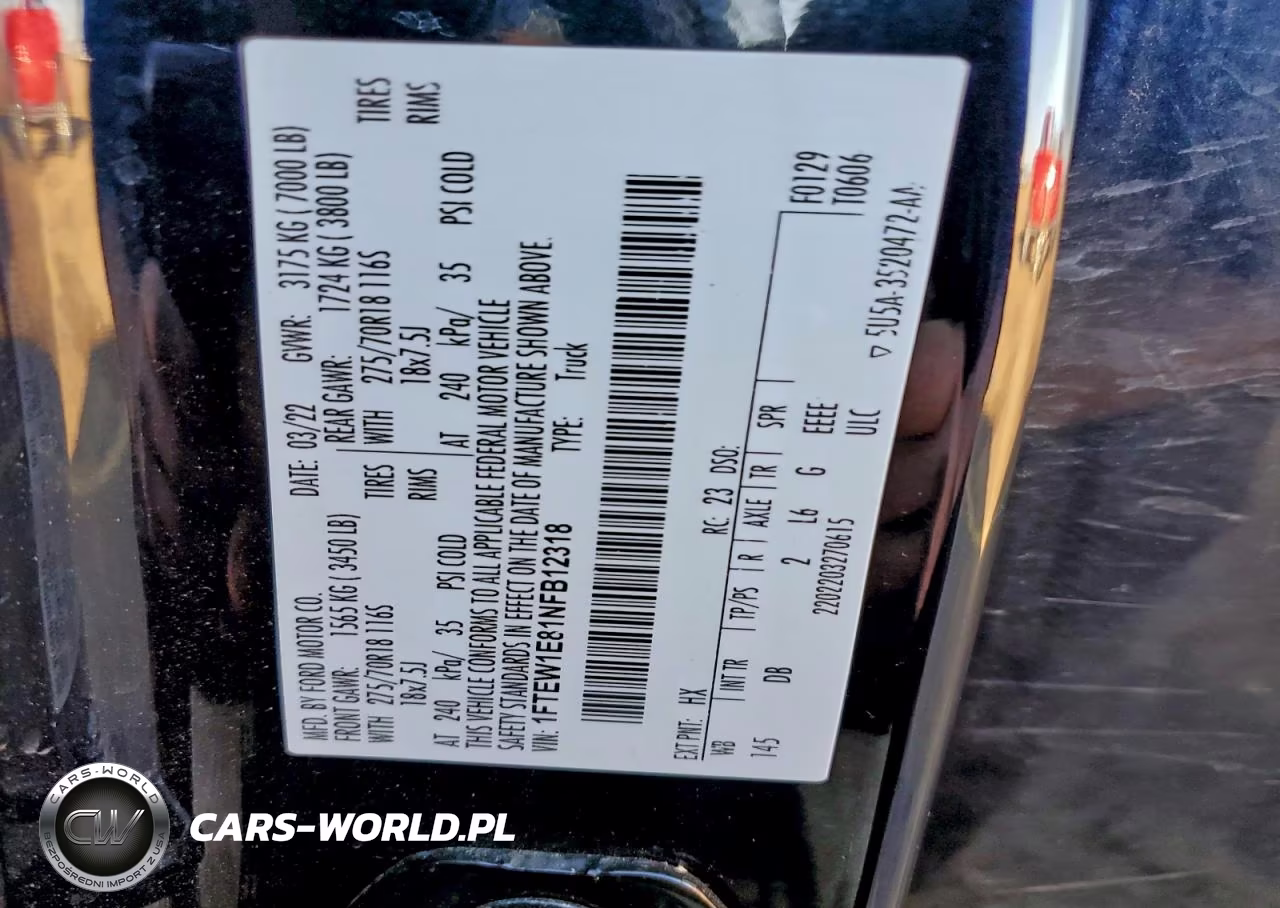 2022 Ford F150 Supercrew VIN:1FTEW1E81NFB12318 - 12
