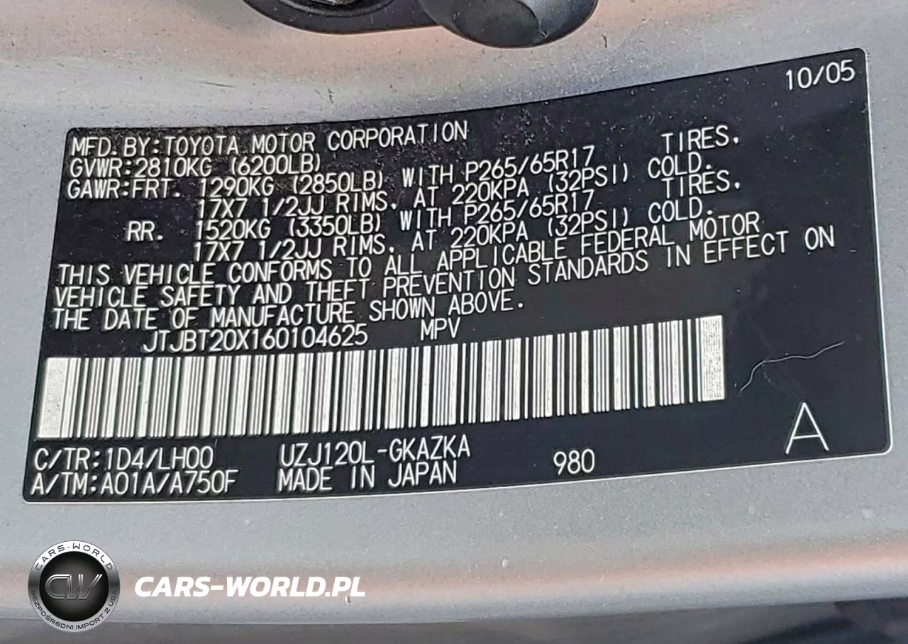 2006 Lexus Gx 470 VIN:JTJBT20X160104625 - 13